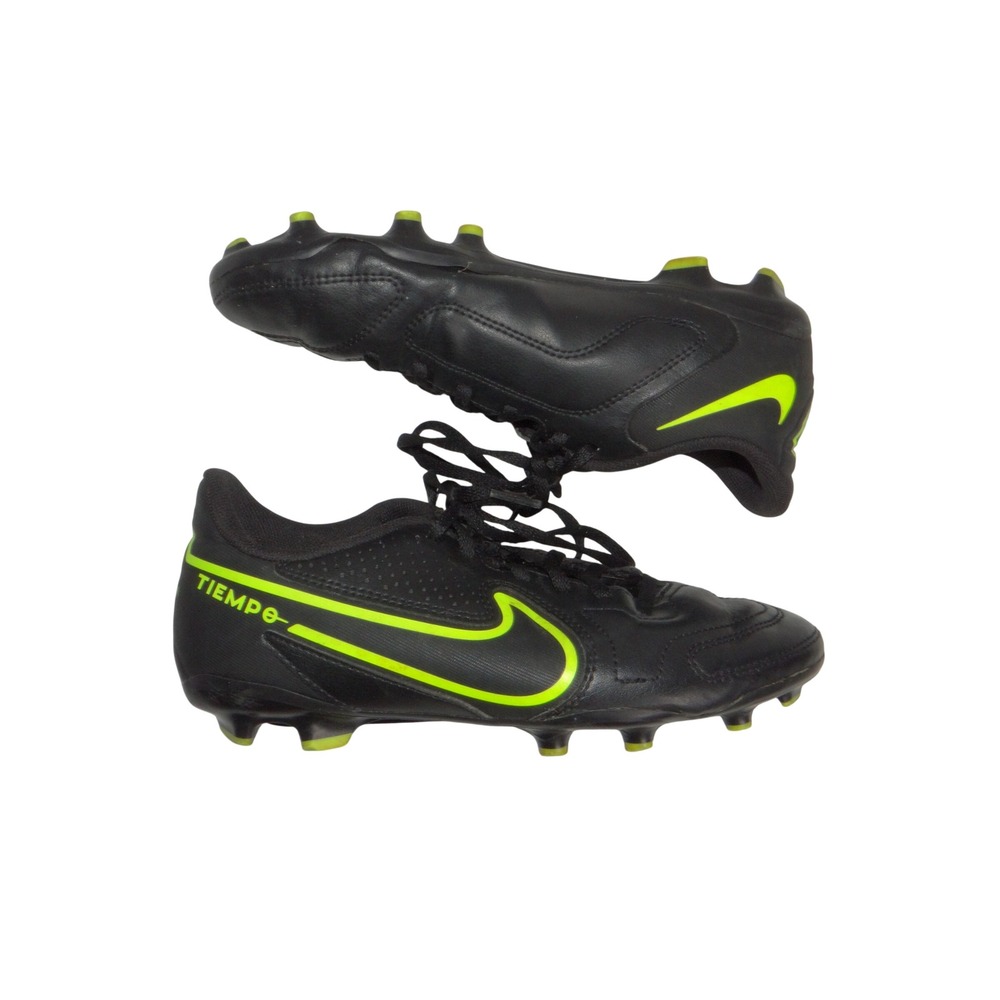 Nike Tiempo Legend 9 Club FG/MG Black Volt Soccer Cleats DA1331-070 Kids 5.5Y